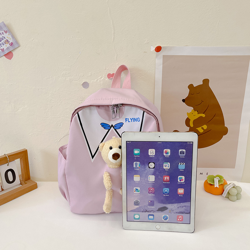 Fashionable backpack, simple children's schoolbag, super cute for boys and girls, Festival bear cartoon and adorable backpack Specification drawing