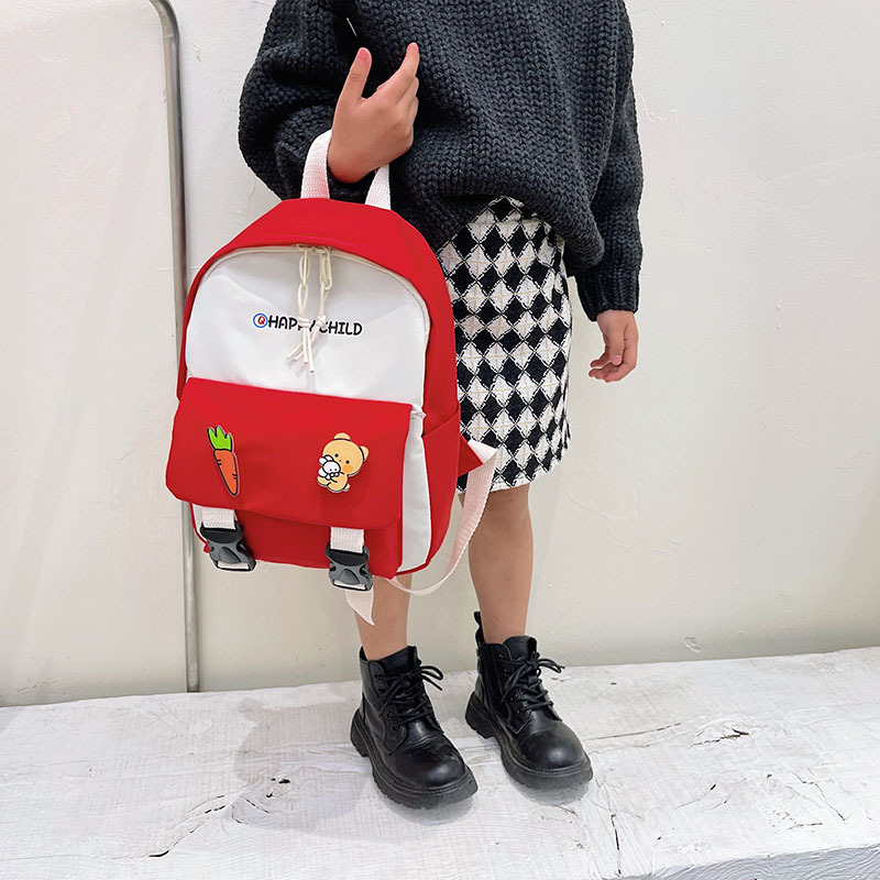 2024 New style Japanese and Korean schoolbag nylon backpack, fashionable and simple color contrast backpack for junior and senior high school students Application Scenario