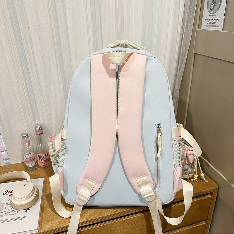 A new Japanese-style Instagram bag with a high level of appearance, fresh and sweet girl, and a color-blocking double-shoulder bag for junior and senior high school students Specification drawing