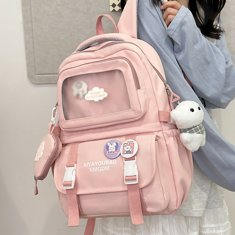 Japanese-style high-appearance-level soft girl casual schoolbag, cute for girls, lightweight backpack for junior and senior high school students, and backpack for college students details Picture