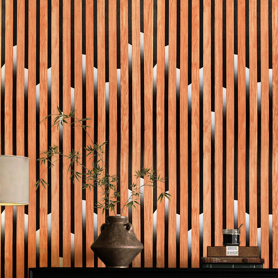 Cross-border distribution of 3d grille striped self-adhesive wallpaper, KTV home decoration building materials, TV background wallpaper wallpaper details Picture