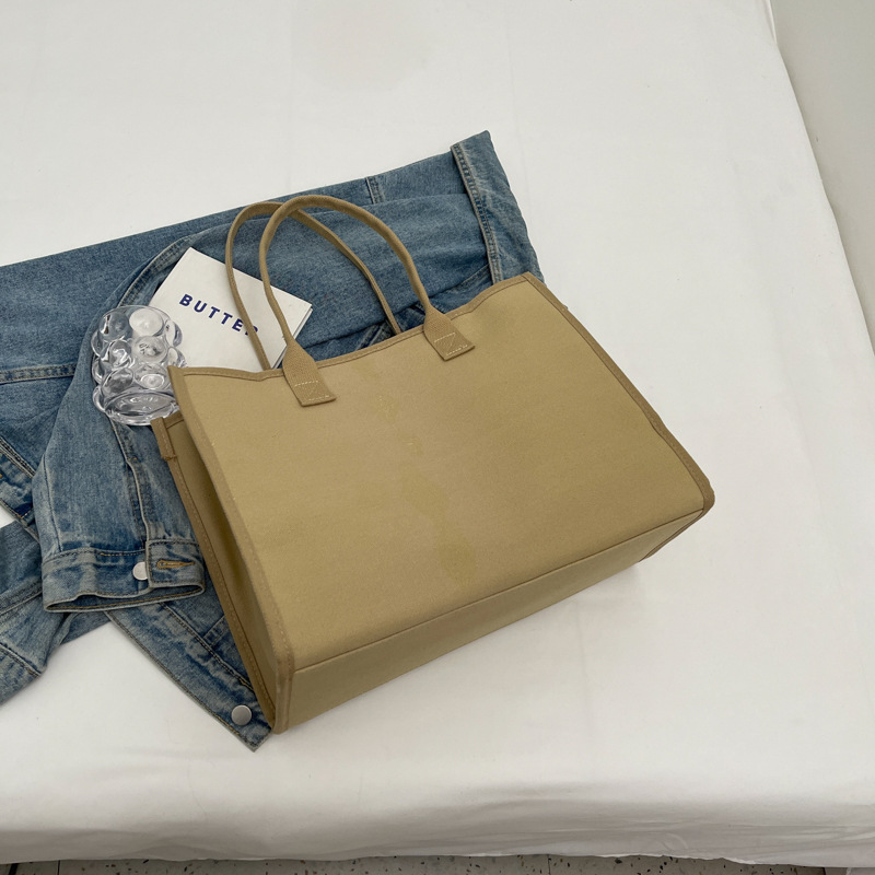 Autumn and winter retro large-capacity canvas bag for women, 2024 new trendy casual versatile handbag, commuting single-shoulder tote bag Specification drawing