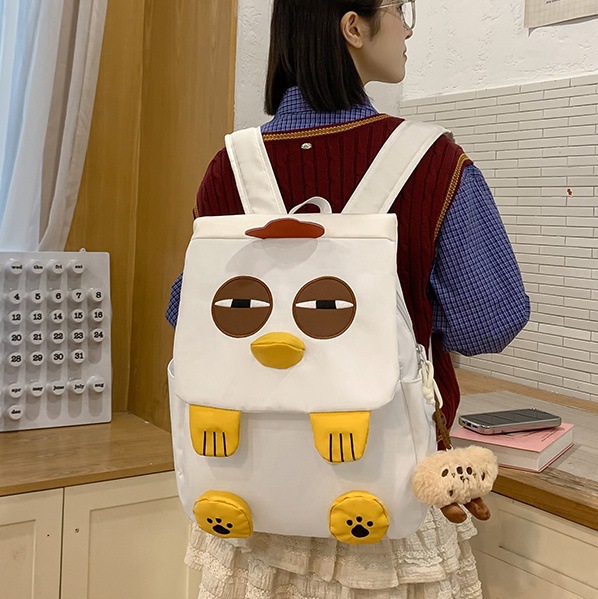 Cute cartoon, funny, lightweight and lightweight, high appearance level 2024 Japanese-style sweet chick, versatile travel girl backpack full figure