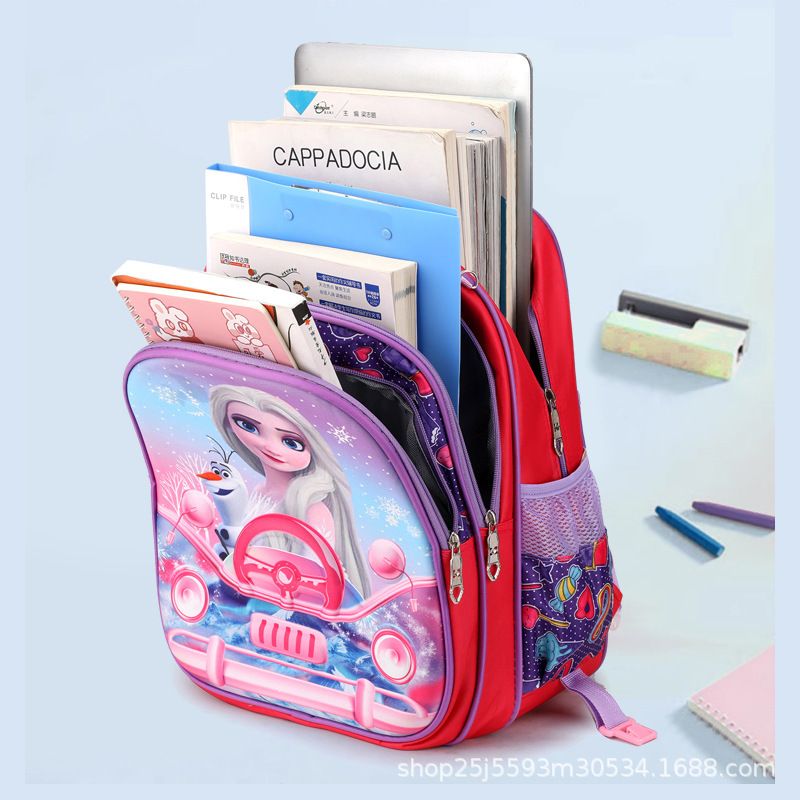 New foreign trade primary school students' trolley schoolbags for grades 1-6, boys and girls' backpacks, lunch bags, cartoon children's bags Specification drawing