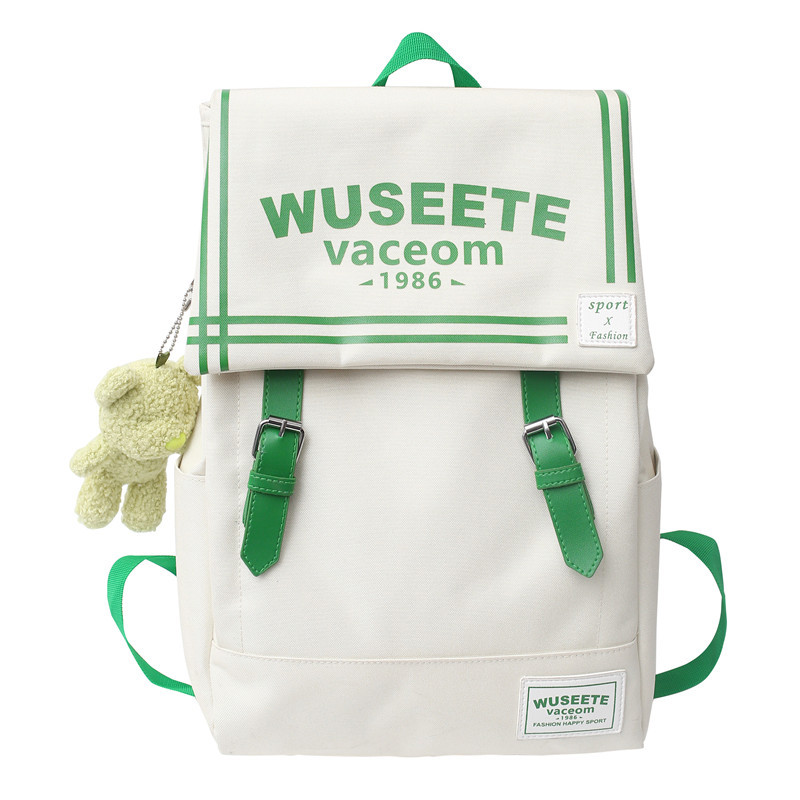 High-appearance-level sweet and cool style large-capacity schoolbag for female college students, Japanese-style flip cover backpack for junior and senior high school students, male Item Picture