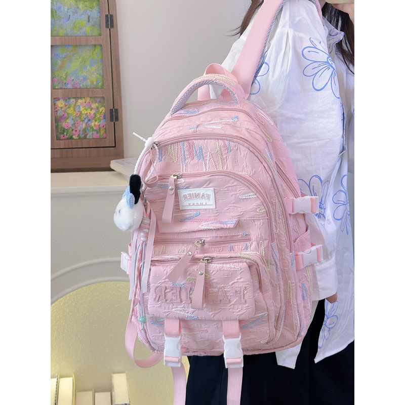 A new Korean-style Instagram mini backpack with a high aesthetic level, artistic, fresh and sweet taste, and a light travel backpack for junior and senior high school students details Picture