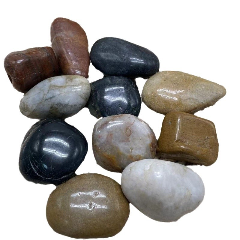 Black rain flower stones, small pebbles for paving, large stones, white soft pebbles, warm pebbles, courtyard and garden stones Item Picture