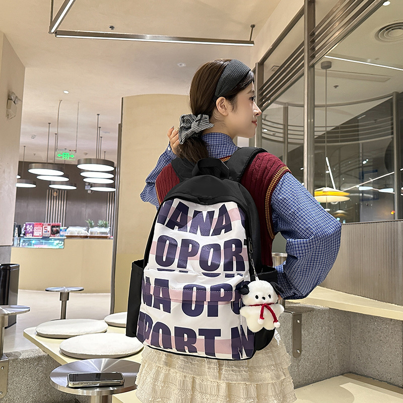 American ins schoolbag 2024 new style backpack, a niche printed backpack for junior high school students, a trendy backpack for both men and women details Picture