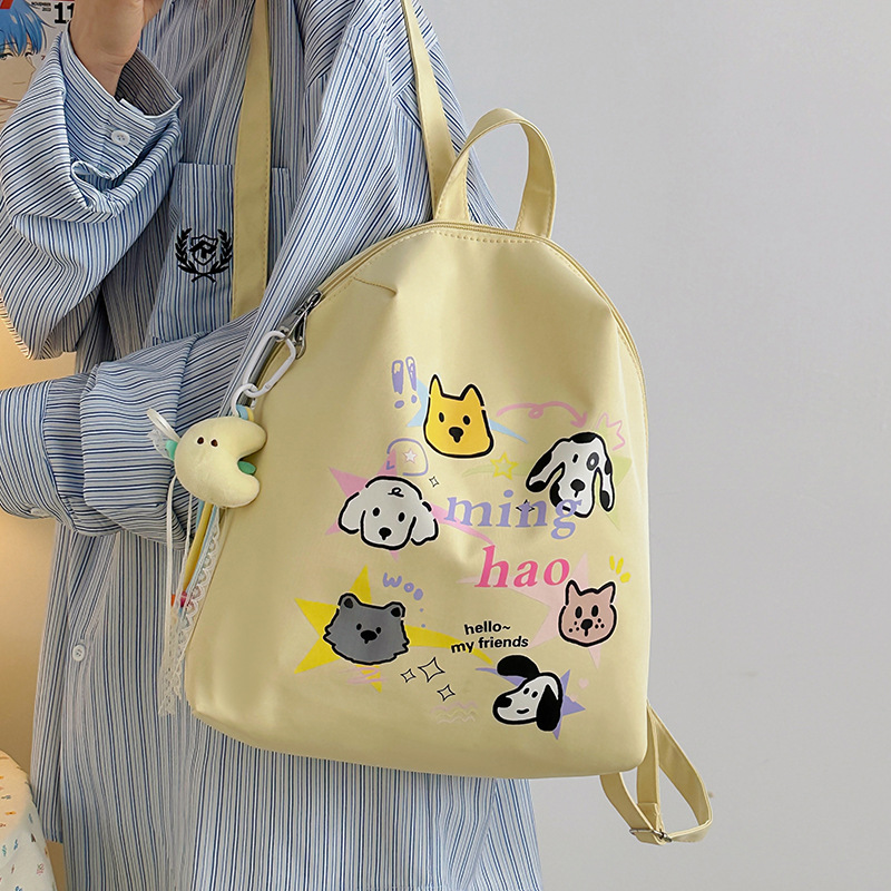 New cute cartoon girl backpack, high school girls' appearance level, cute cat graffiti children's spring outing and study tour small backpack details Picture
