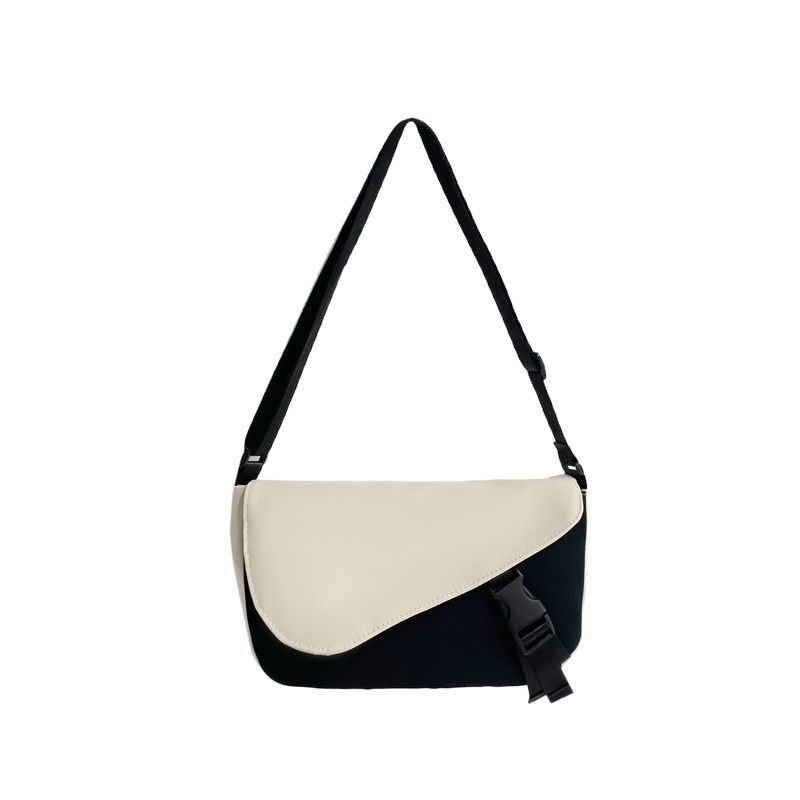 A new high-appearure-level fashionable messenger bag for both men and women, featuring simple color matching for casual commuting, large capacity and versatile single-shoulder crossbody Item Picture