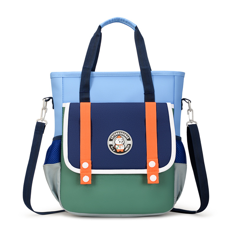 British-style hand-held primary school tutorial bags, crossbody bags, simple and lightweight book bags, tutorial bags, large-capacity homework bags Item Picture