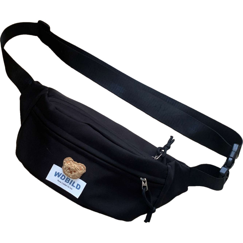Dopamine cute bear chest bag, fresh and light, student waist bag, forest-style, versatile, mobile phone, crossbody small bag for girls Item Picture