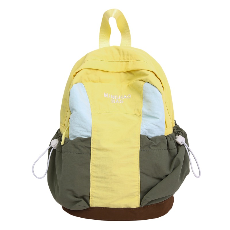 A new Japanese-style Instagram retro, fresh and sweet color-blocking backpack for female college students, a lightweight travel backpack Item Picture