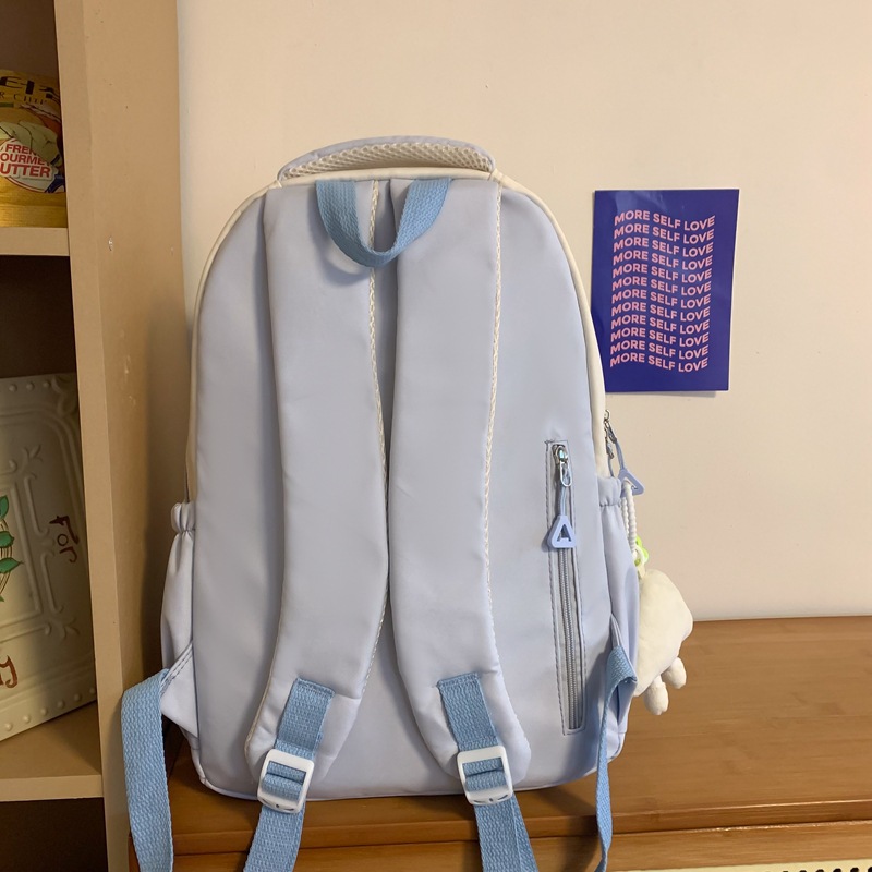 Forest-style color-blocking schoolbag for girls, lightweight middle school backpack, Korean version of Instagram, cute backpack for third and fifth grade primary school students Specification drawing