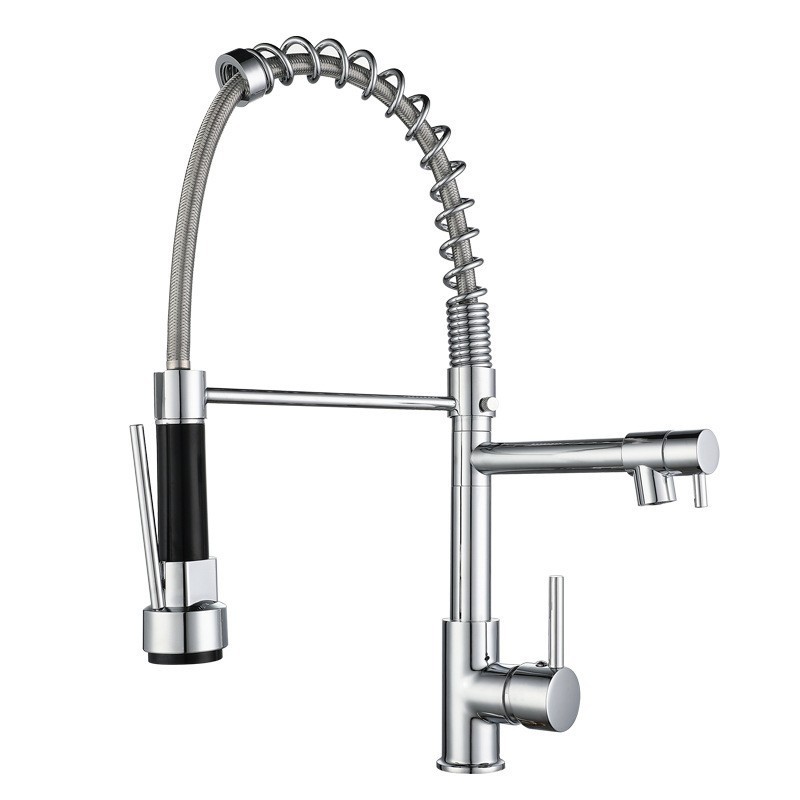Cross-border exclusive spring kitchen hot and cold water faucets, kitchen sinks, dishwashing basins, and rotating dual-function faucets Item Picture