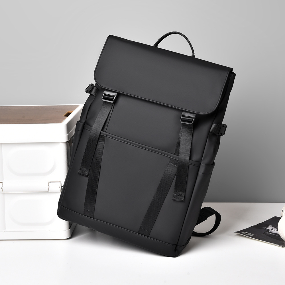 Men's minimalist computer backpack, trendy business commute, business trip, college students' computer bag, lid style minimalist backpack details Picture