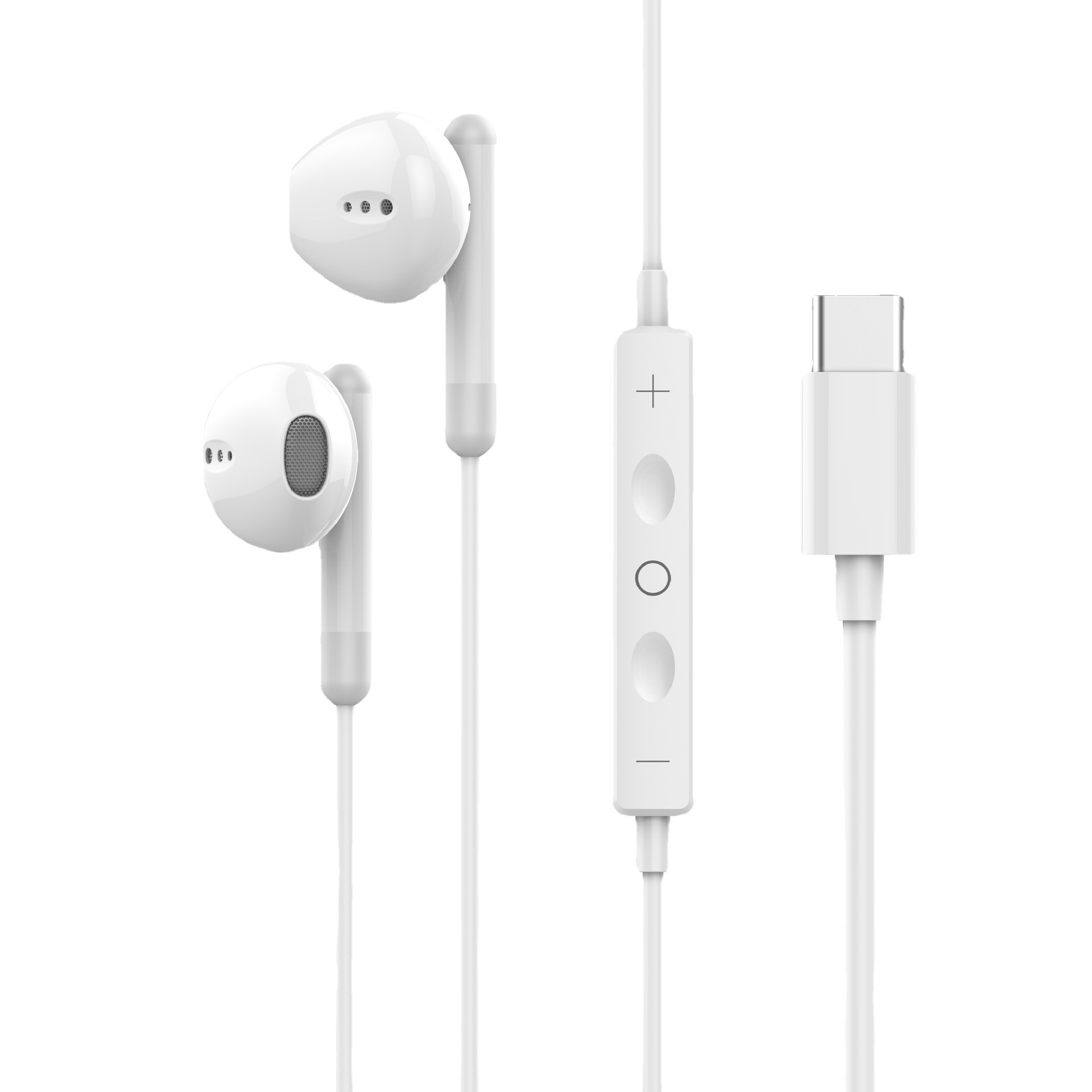 Semi-in-ear mobile phone with wired control headphones, good sound quality, original wholesale, suitable for Huawei and Xiaomi TYPE-C earbuds Item Picture