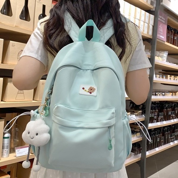 Japanese-style Instagram-style soft and cute girl backpack, small Korean Instagram-style forest-themed college student travel backpack details Picture
