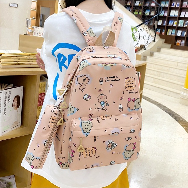 New nylon durable bag, cute Capibara, large-capacity casual middle school backpack for girls wholesale Application Scenario