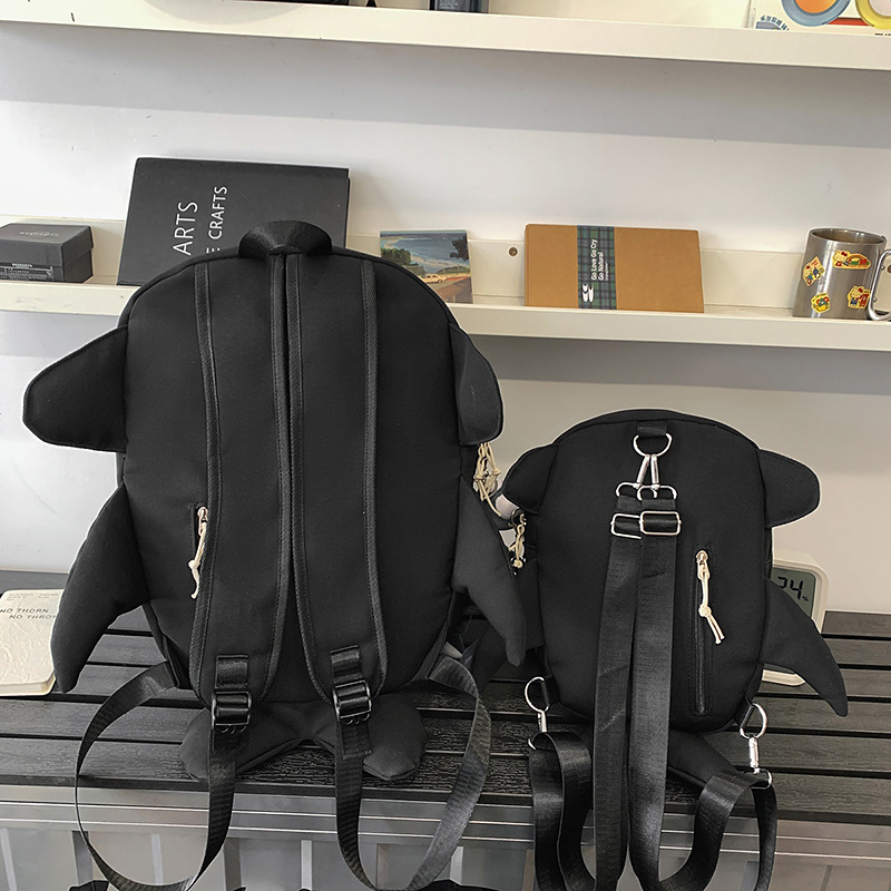 Couple style trendy shark backpack, Instagram personality, sporty, Japanese-style student lightweight backpack, funny and casual schoolbag Specification drawing