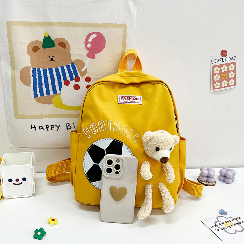 Children's travel cartoon schoolbags, primary school students' backpacks, cute six-color football backpacks for boys and girls Specification drawing