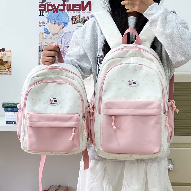 A new high-appearance-level Japanese ins Harajuku style fresh and sweet star backpack, a lightweight backpack for junior and senior high school students full figure