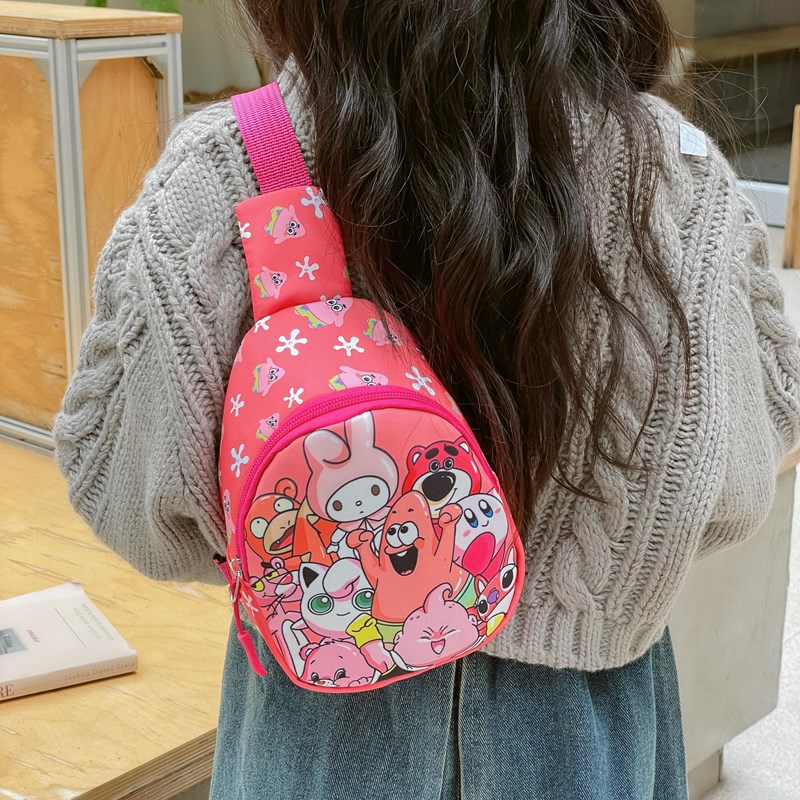 A new 2024 anime cartoon children's trendy and fashionable chest bag, a single-shoulder crossbody bag for little girls in kindergartens Application Scenario