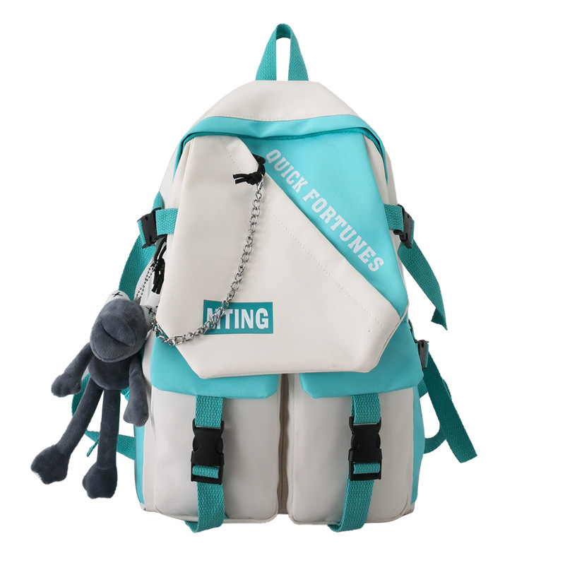 A simple and stylish backpack for a girl's college birthday, a trendy brand with contrasting colors, and a couple's high school backpack for middle school students Item Picture