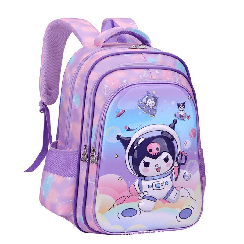 Kuromi Girls' schoolbag for children, kindergarten, primary school students, grades 1, 2, 5, cartoon, cute, water-repellent Melody Item Picture