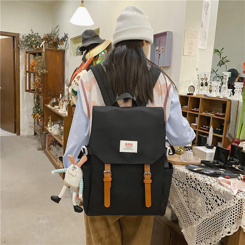 New Japanese-style ins sweet school style backpack for primary school students, high appearance level flip cover casual backpack details Picture