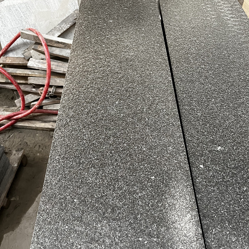 Binzhou green Sesame Grey floor stone flamed Slab natural surface Stone Garden Municipal Project details Picture