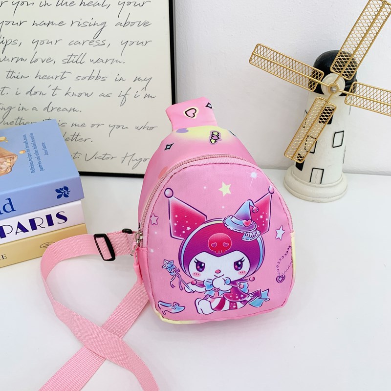 New children's bag, kindergarten baby cartoon coin purse, boys' and girls' outdoor fashionable printed crossbody bag and chest bag details Picture
