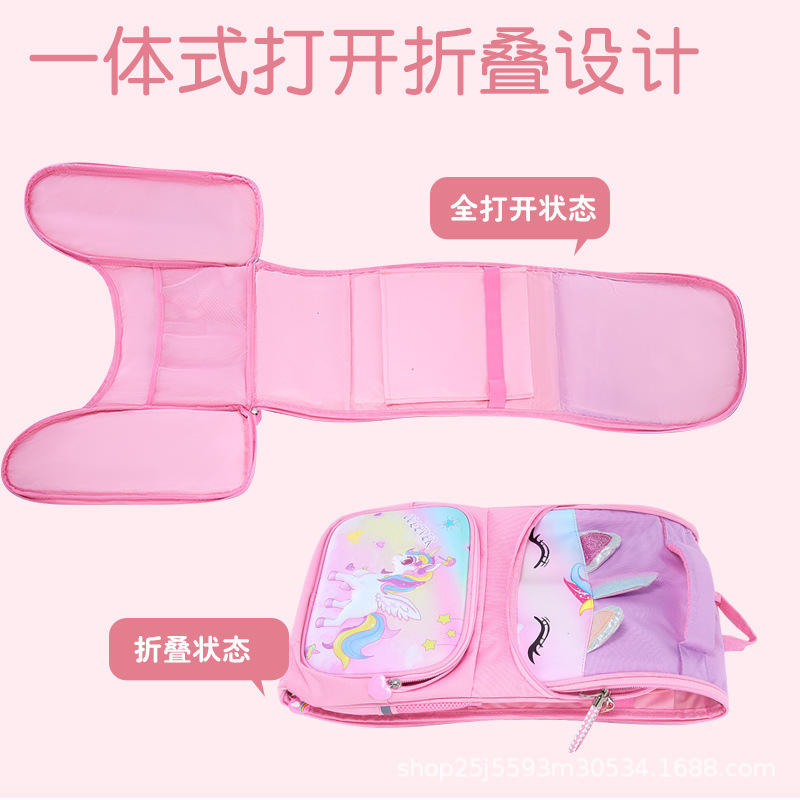 New 2024 Cartoon Unicorn Children's schoolbag with large capacity, reducing burden and protecting the spine, a backpack for grades 1-6 primary school students Specification drawing