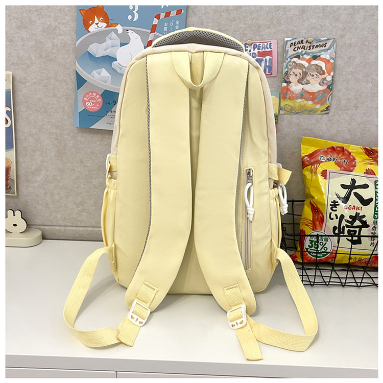 Forest-themed, simple and fresh, large-capacity backpack for junior and senior high school students to reduce burden and protect the spine, color-matched casual, light and sweet backpack Specification drawing