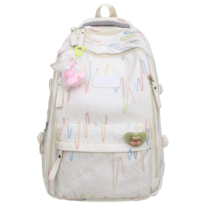 High-appearance-level schoolbag for junior high school girls, forest-style girl, large-capacity backpack, lightweight backpack for spring outings of high school and primary school students Item Picture