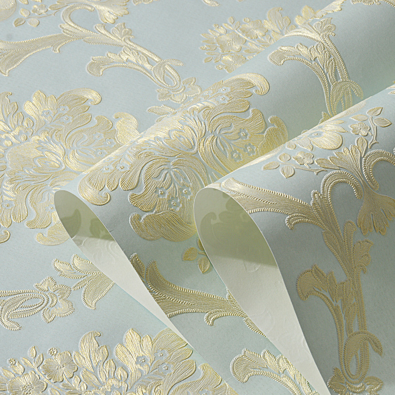 European-style self-adhesive wallpaper, thickened non-woven fabric, 3D embossed wallpaper, bedroom, living room, TV background wall stickers full figure