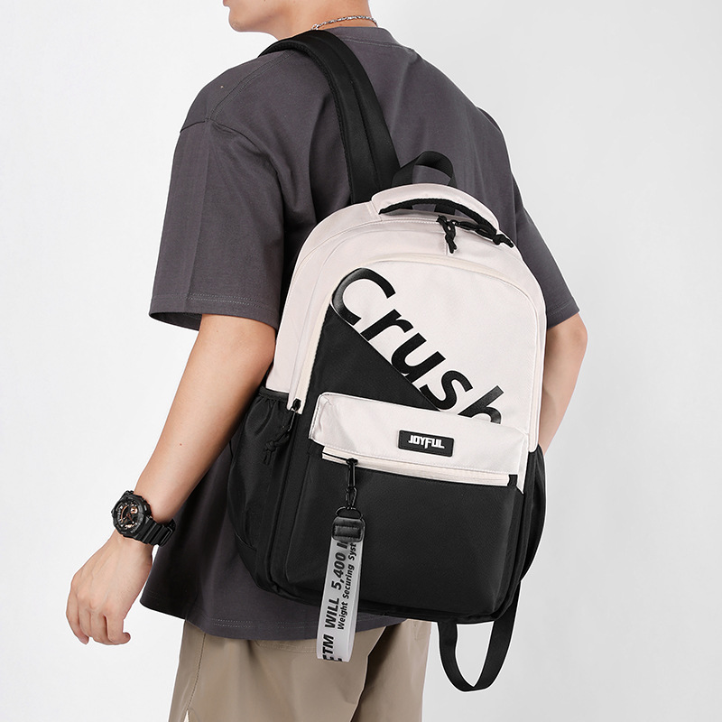 New student schoolbag ins casual backpack for junior high school and senior high school students, lightweight and lightweight backpacks for both boys and girls on campus details Picture