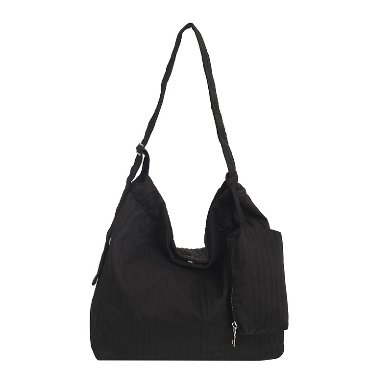 Large-capacity women's 2024 new autumn and winter laid-back style simple single-shoulder bag, college student commuting tote bag Item Picture
