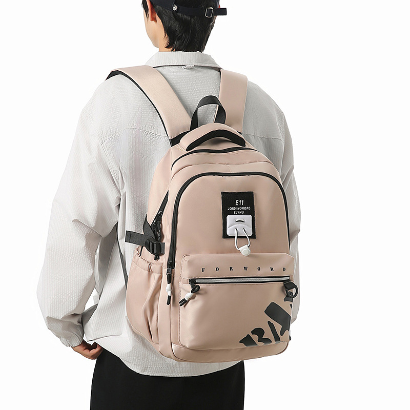 Korean Instagram-style stylish, cool, casual and versatile backpack for high school and junior high school students. Simple and large-capacity backpack with a high-end feel full figure
