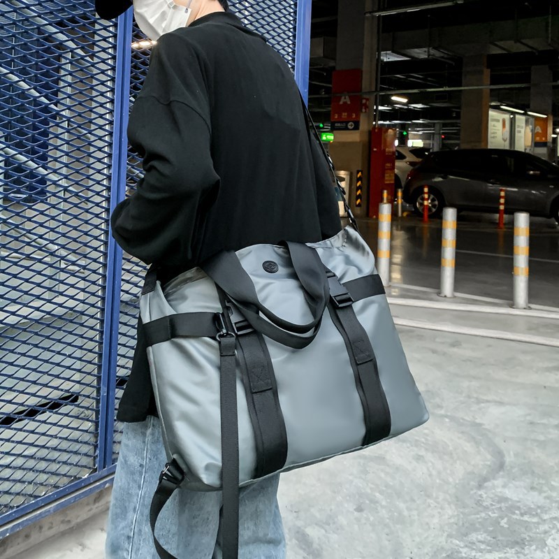 Short-distance travel bags, men's large-capacity sports and fitness bags, trendy brand lightweight hand-held luggage bags, business trip and travel storage bags details Picture