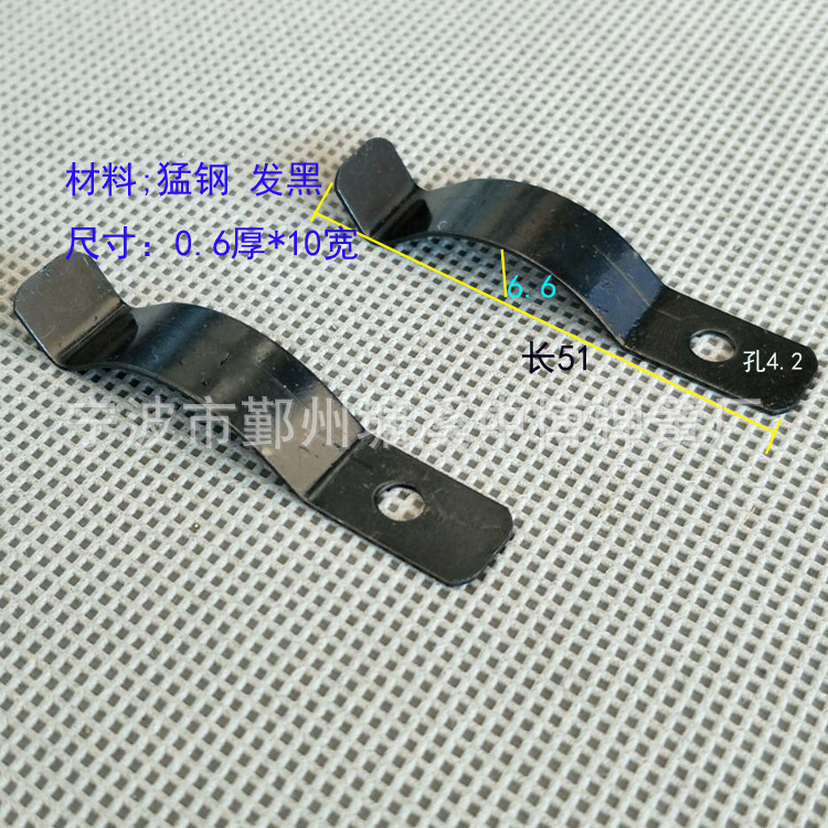 Custom-made 0.6mm stainless steel arc-shaped spring pieces for spring clips and crimping wire sheets. Bulk orders are preferred Specification drawing