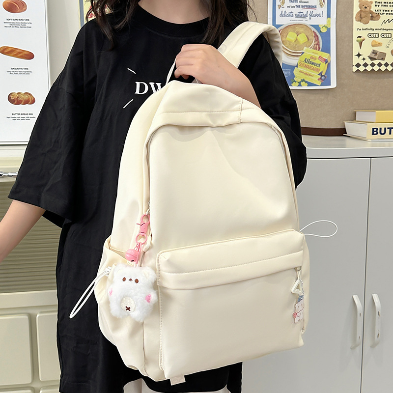 Japanese-style InS-style soft and cute girl backpack, small, simple and casual, light and fresh college student backpack details Picture