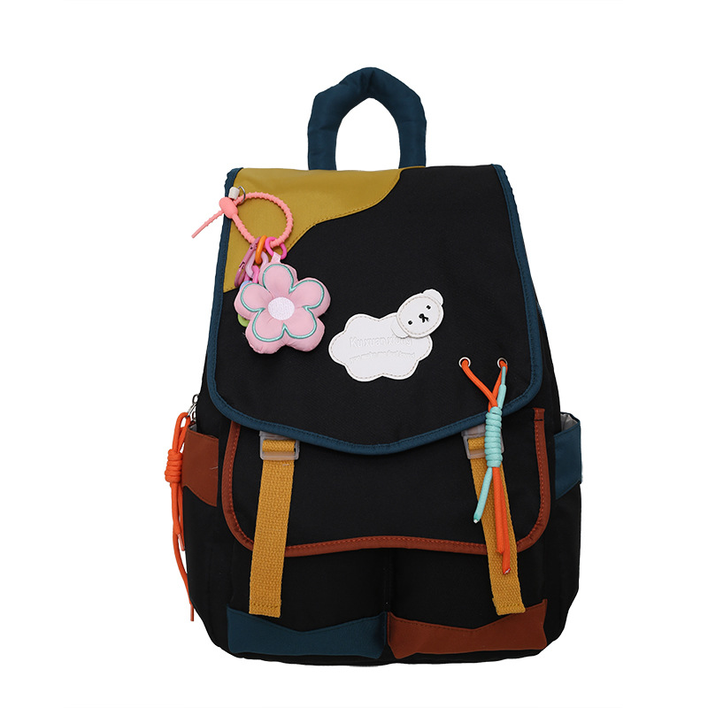 2023 New large-capacity backpack, cute backpack for junior and senior high school students, Korean-style color-blocking backpack for primary school students Item Picture