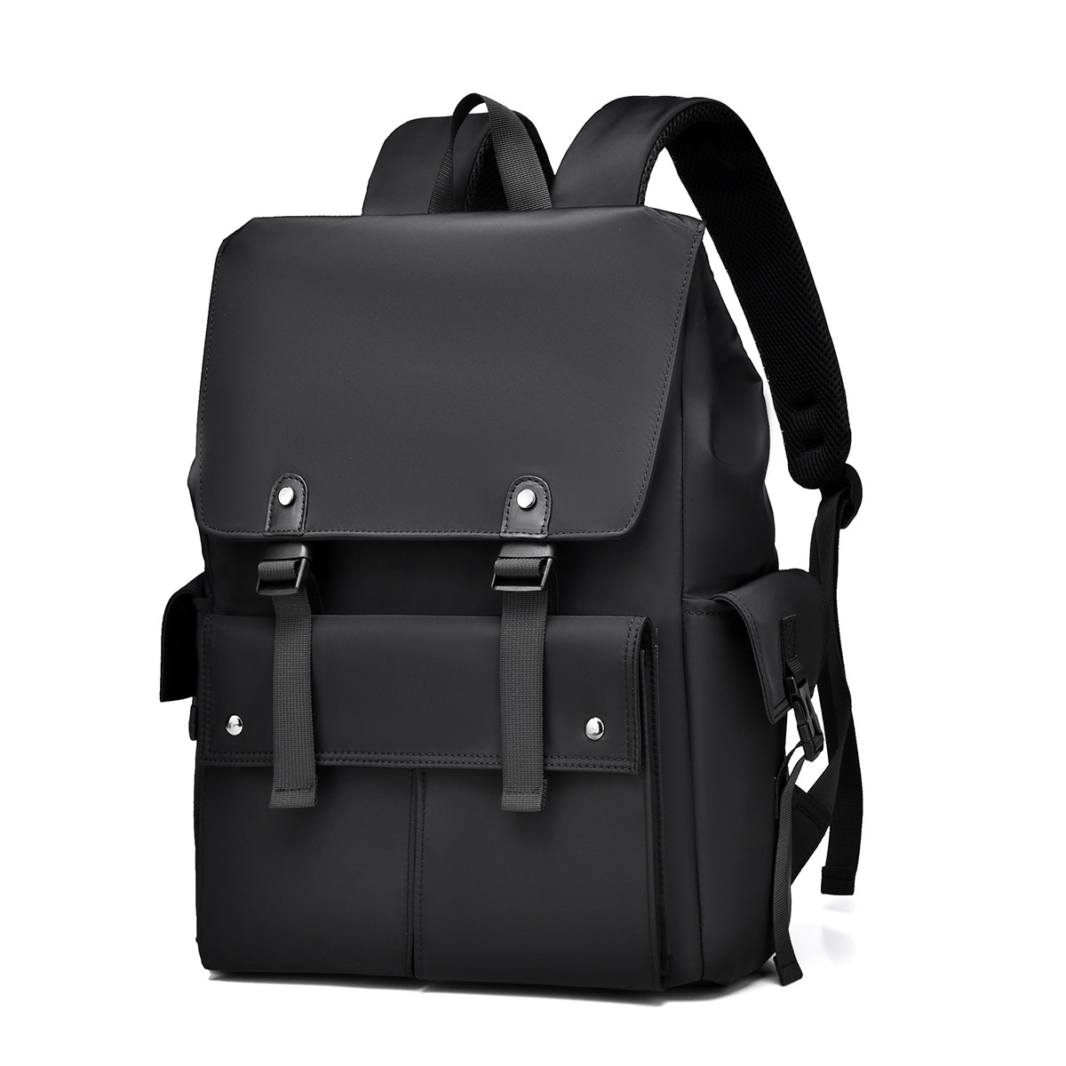 Cross-border trendy brand flip cover men's backpack, large-capacity outdoor leisure travel backpack, cool college student schoolbag Item Picture
