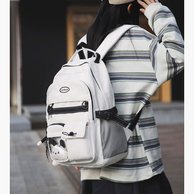 New Japanese-style retro workwear schoolbags for junior high school students, large-capacity backpacks for men, trendy ins campus style backpacks for women Specification drawing