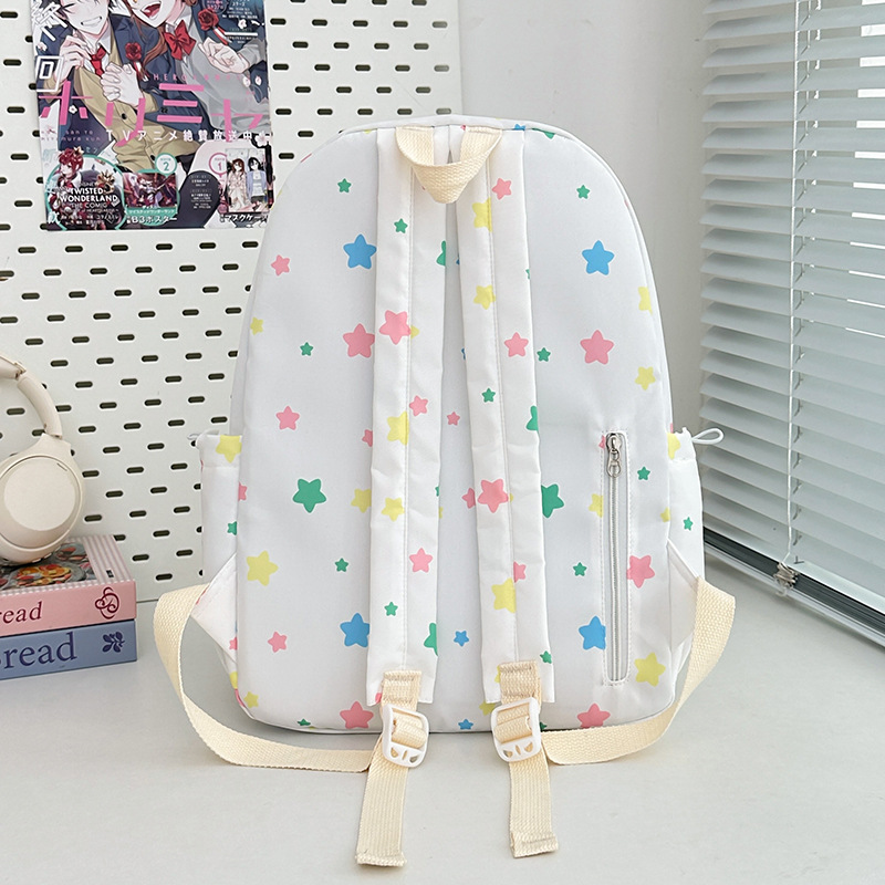 A new high-appearance-level, fresh and sweet, colorful star-shaped backpack from Japanese Instagram, a large-capacity backpack for junior and senior high school students Specification drawing