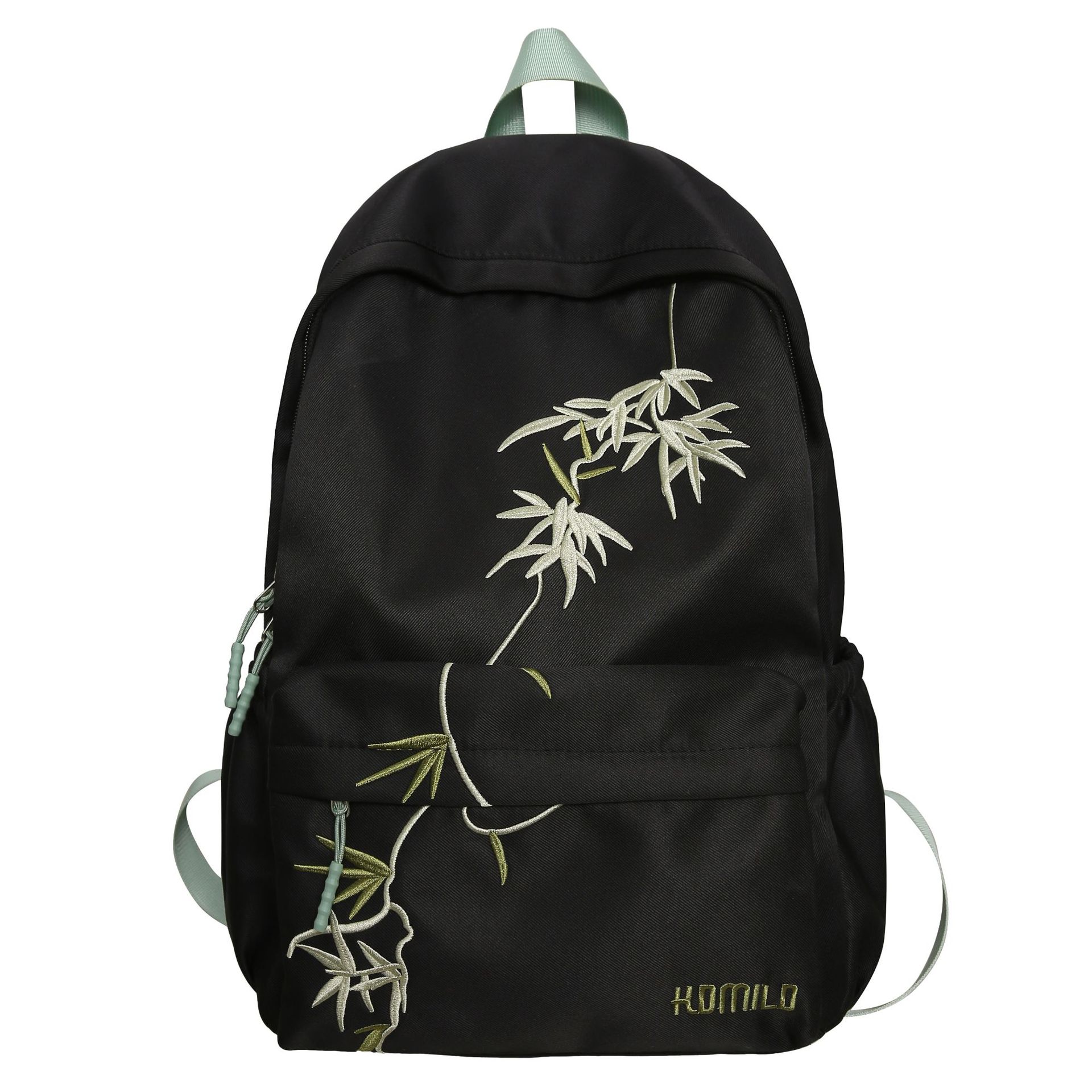 New Chinese-style national style backpack, forest-themed artistic commuting schoolbag, simple and versatile embroidery travel backpack for women Item Picture