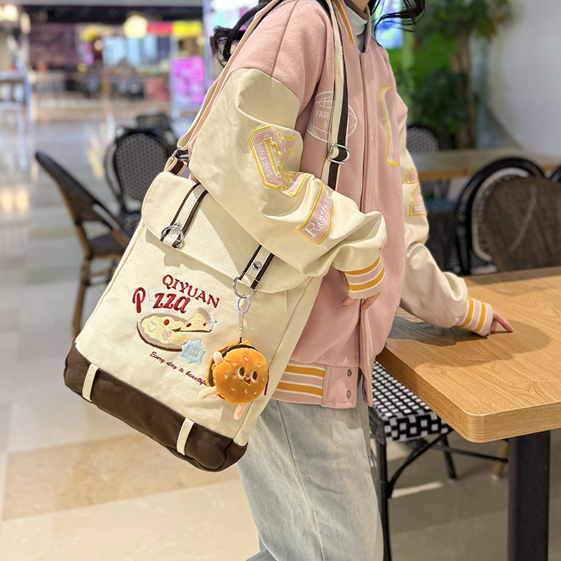 American retro hamburger and pizza women's single-shoulder crossbody bag 2025 new lightweight travel messenger bag Tote bag Application Scenario
