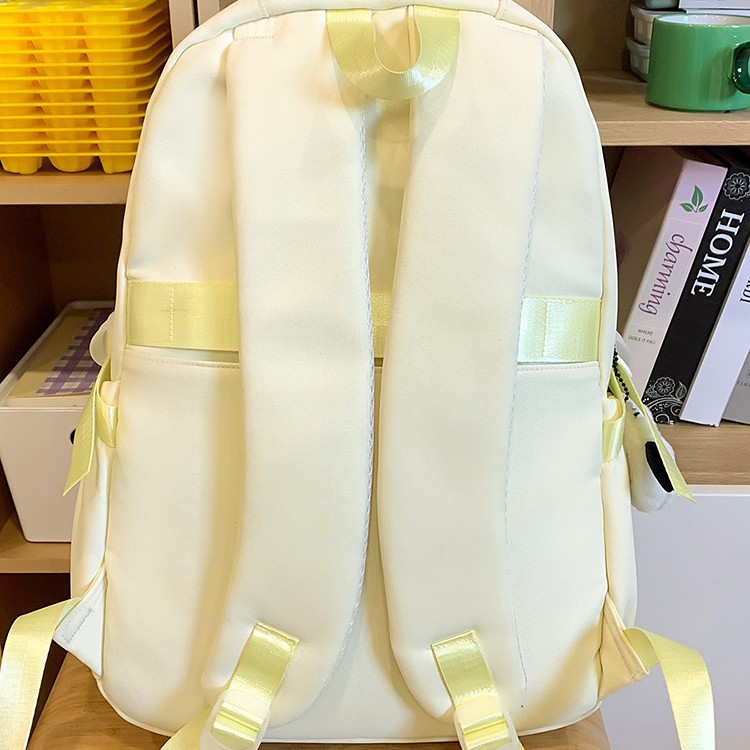 The new high-quality Japanese-style ins color-blocking lightweight backpack is a fresh and sweet "Dopamine" pain-relieving bag Specification drawing