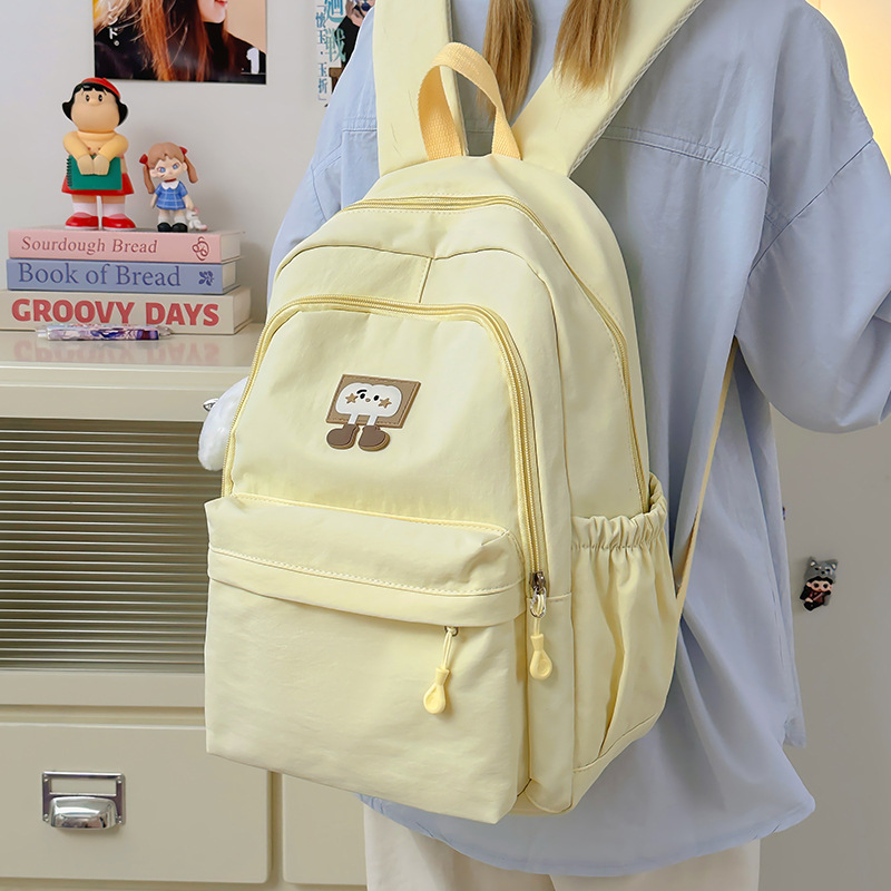 Japanese-style simple, ins, cute, large-capacity schoolbag, versatile backpack for girls, high appearance level, light, casual and simple bag details Picture